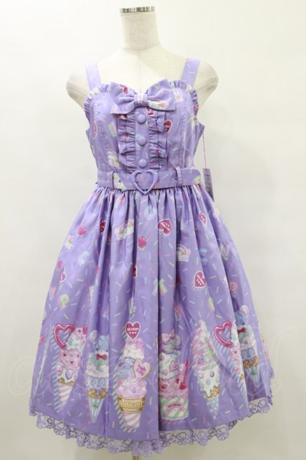 画像1: Angelic Pretty / Decoration Ice Creamジャンパースカート Free ラベンダー H-25-07-03-1066-AP-OP-NS-ZH (1)