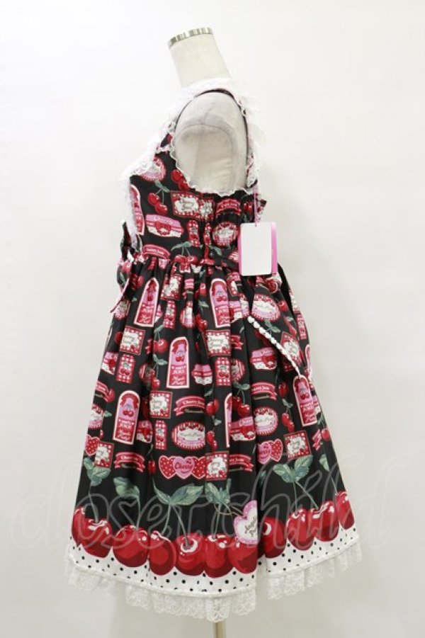 画像3: Angelic Pretty / Cherry Jam Labelジャンパースカート Free ブラック H-25-07-03-1067-AP-OP-NS-ZH (3)