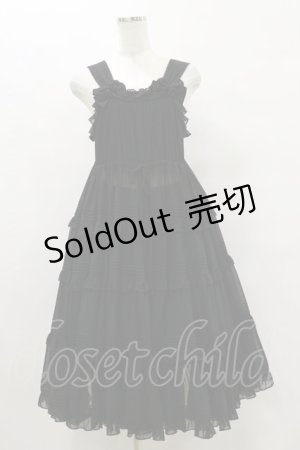 画像: metamorphose / 4段ティアードリボンジャンパースカート（シフォン） Free ブラック H-25-07-03-1070-ME-OP-NS-ZH