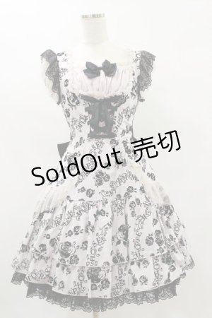 画像: metamorphose / バラフロッキーあみあげジャンパースカート Free ピンク H-25-07-03-1073-ME-OP-NS-ZH