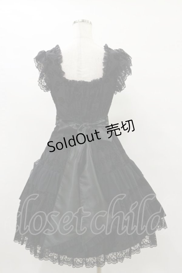 画像2: metamorphose / バラフロッキーあみあげジャンパースカート Free ブラック H-25-07-03-1074-ME-OP-NS-ZH (2)