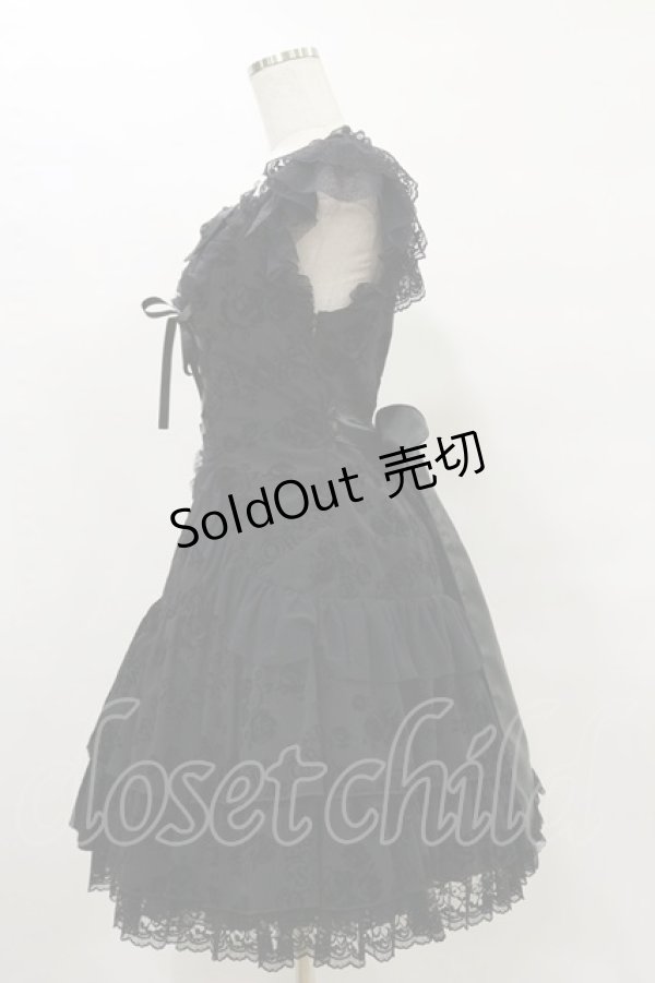 画像3: metamorphose / バラフロッキーあみあげジャンパースカート Free ブラック H-25-07-03-1074-ME-OP-NS-ZH (3)