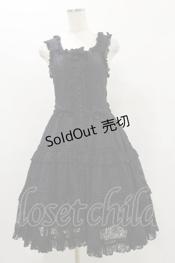 画像1: metamorphose / 総レースおめかしジャンパースカート Free ブラック H-25-07-03-1075-ME-OP-NS-ZH (1)