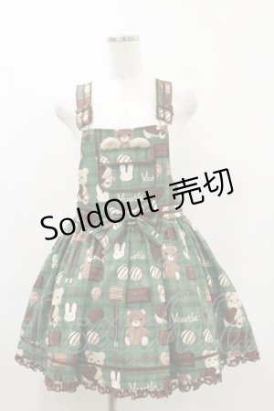 画像: VCastle（海外ロリータブランド） / チョコレートサロペットセット S グリーン H-25-07-03-1018-LO-OP-NS-ZH