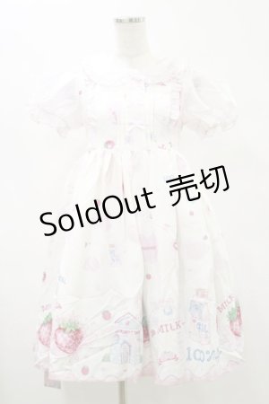 画像: 糖果屋（海外ロリータブランド） / いちご牛乳ワンピース S オフ H-25-07-03-1020-LO-OP-NS-ZH