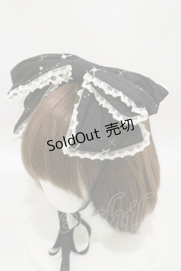 画像1: metamorphose / Twinkle journeyリボンヘッドドレス  ブラック H-25-07-03-1003-ME-AC-NS-ZH (1)