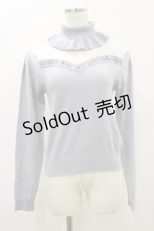 画像: Ank Rouge / チュール切替ニット M ブルー H-25-07-03-1029-CA-TO-NS-ZH