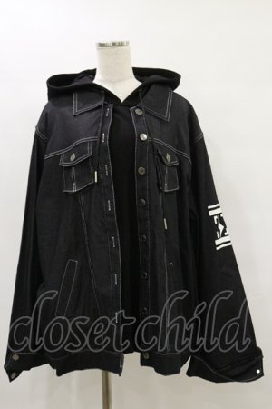 画像: IRO+IRO / デニムジャケット×パーカー お天気カラーのドッキングWeatherトップス Free ブラック/イエロー H-25-07-03-1037-LO-JA-NS-ZH