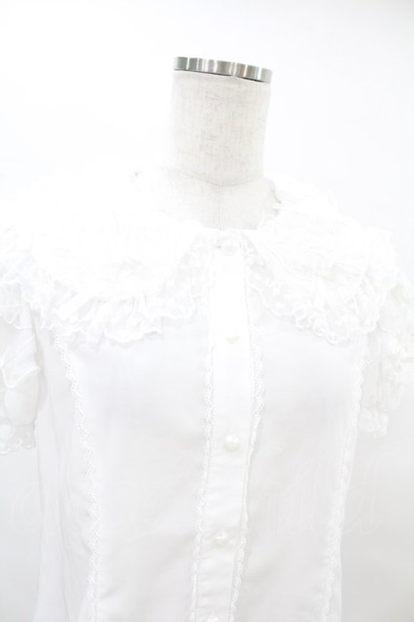 画像4: Angelic Pretty / Airy Frill半袖ブラウス M オフ H-25-07-03-013-AP-BL-NS-ZH (4)