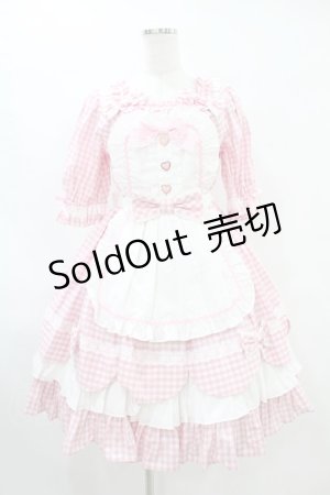 画像: Angelic Pretty / Heart CafeワンピースSet Free ピンク H-25-07-03-019-AP-OP-NS-ZH