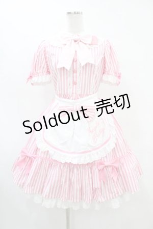 画像: Angelic Pretty / リリカルバニーストライプダイナーワンピース Free ピンク H-25-07-03-020-AP-OP-NS-ZH