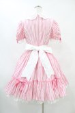 画像2: Angelic Pretty / リリカルバニーストライプダイナーワンピース Free ピンク H-25-07-03-020-AP-OP-NS-ZH (2)