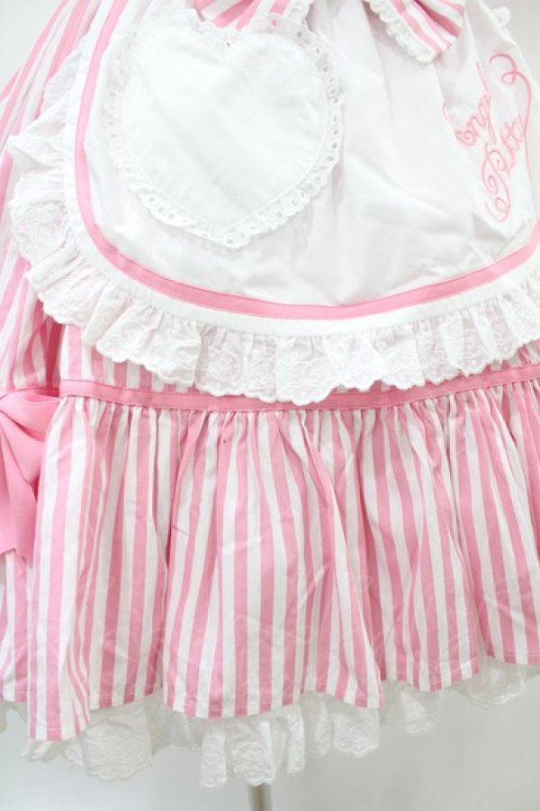 画像5: Angelic Pretty / リリカルバニーストライプダイナーワンピース Free ピンク H-25-07-03-020-AP-OP-NS-ZH (5)
