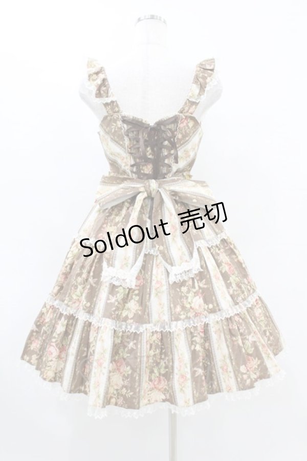 画像2: Angelic Pretty / Rosy Rose Princessジャンパースカート Free ブラウン H-25-07-03-025-AP-OP-NS-ZH (2)
