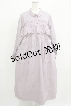 画像: merry jenny / レースたくさんシャツワンピース  ラベンダーピンク H-25-07-04-003-LO-OP-KB-ZH