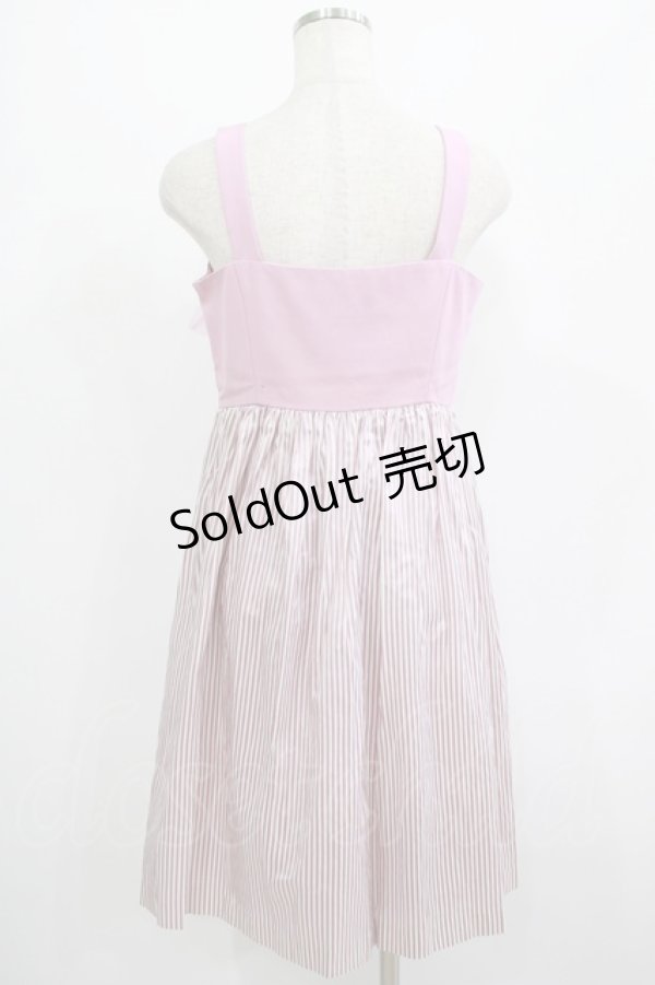 画像3: 【SALE】Jane Marple / リボンストライプノースリーブワンピース  ピンク H-25-12-15-1012-JM-OP-KB-ZT161 (3)