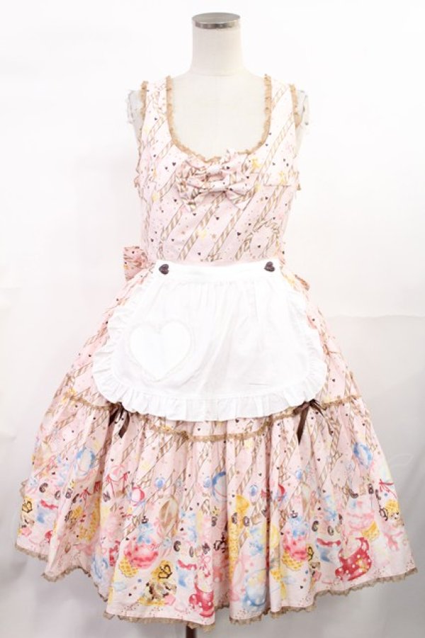 画像1: metamorphose / Flavor Paradeエプロン付ジャンパースカート Free アイボリー H-25-07-04-1005-ME-OP-NS-ZH (1)