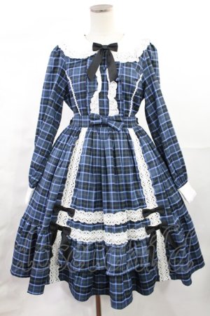 画像: axes femme kawaii / タータンチェックワンピース M ブルー H-25-07-04-1009-AX-OP-NS-ZH