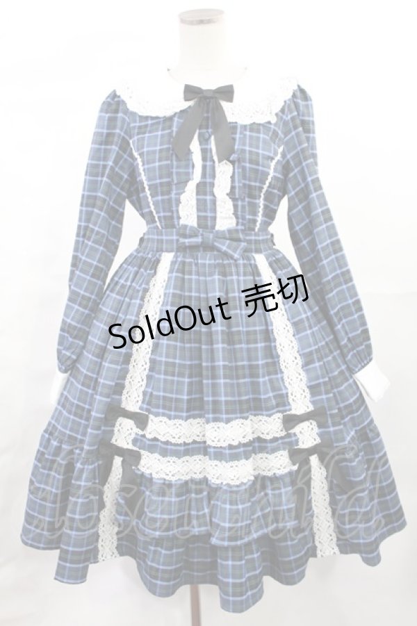 画像1: axes femme kawaii / タータンチェックワンピース M ブルー H-25-07-04-1009-AX-OP-NS-ZH (1)