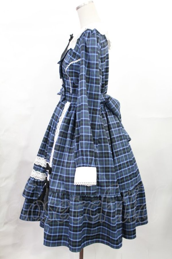 画像2: axes femme kawaii / タータンチェックワンピース M ブルー H-25-07-04-1009-AX-OP-NS-ZH (2)