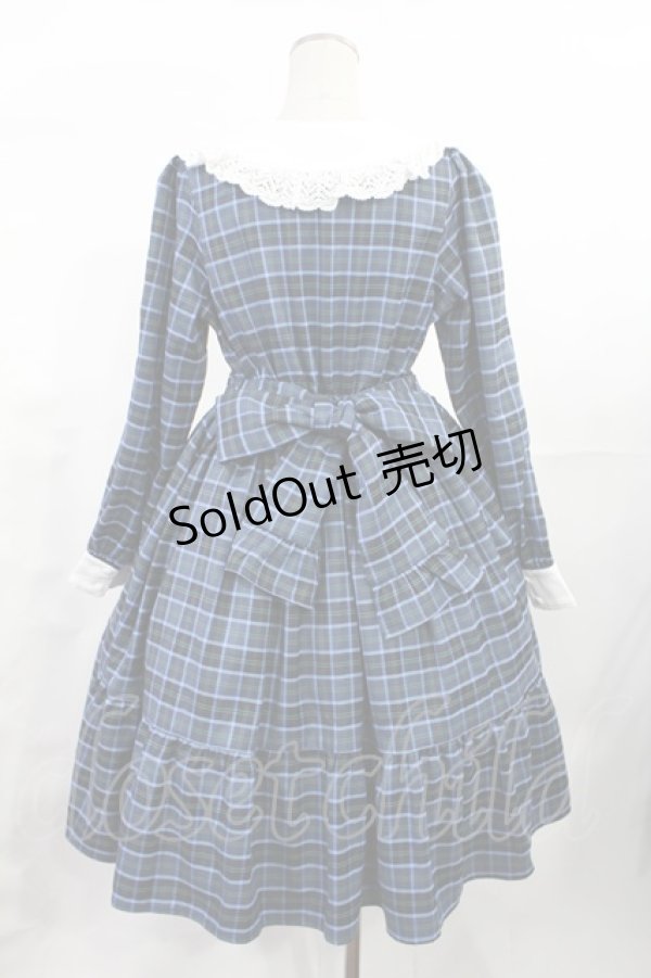 画像3: axes femme kawaii / タータンチェックワンピース M ブルー H-25-07-04-1009-AX-OP-NS-ZH (3)