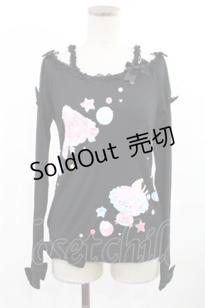 画像: Angelic Pretty / ジュエリージュレプリントカットソー FREE ブラック H-25-07-04-1023-AP-TO-YZ-ZH