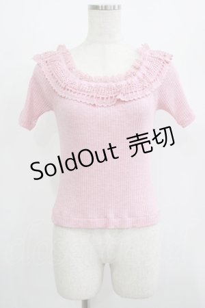 画像: Jane Marple / トーションレースリブトップス  ピンク H-25-07-04-055-JM-TO-KB-ZH