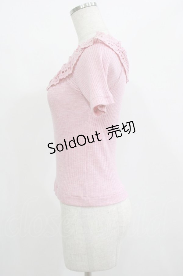 画像2: Jane Marple / トーションレースリブトップス  ピンク H-25-07-04-055-JM-TO-KB-ZH (2)