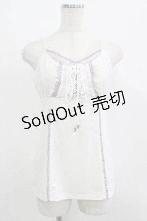 画像: Ozz Croce / 編み上げビスチェキャミ  白 H-25-07-04-056-OO-TO-KB-ZH