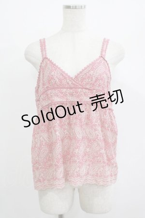 画像: Jane Marple Dans Le Salon / ラメ刺繍キャミソール  ピンク H-25-07-04-057-JM-TO-KB-ZH