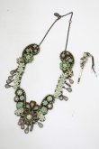 画像1: Michal Negrin / フラワーレースストーンネックレス＆ピン  グリーン H-25-07-04-071-LO-AC-KB-ZH (1)