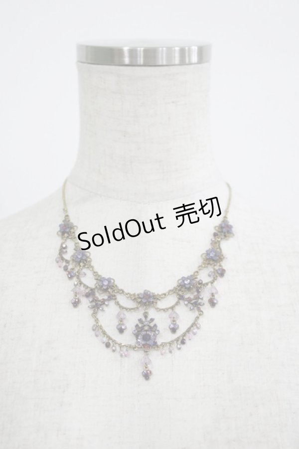 画像2: Michal Negrin / フラワーストーンネックレス  パープル H-25-07-04-072-LO-AC-KB-ZH (2)