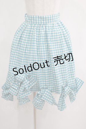 画像: Jane Marple / ギンガムリボンスカート  ブルー H-25-10-14-038-JM-SK-KB-ZT260