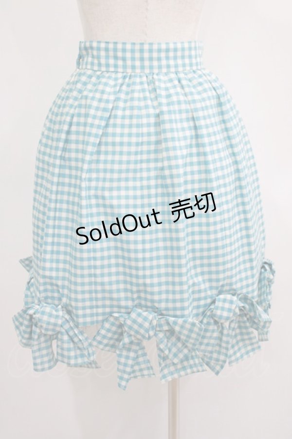 画像3: Jane Marple / ギンガムリボンスカート  ブルー H-25-10-14-038-JM-SK-KB-ZT260 (3)