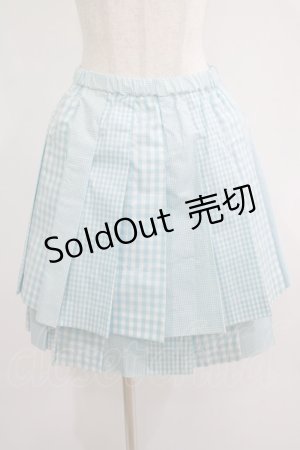 画像: Jane Marple / ギンガム切替タックスカート  サックス H-25-07-04-015-JM-SK-KB-ZH