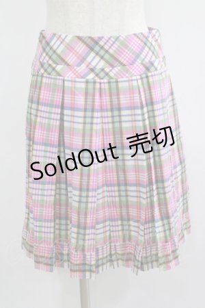 画像: Jane Marple / マドラスチェックのタックフレアスカート  ピンク H-25-07-04-019-JM-SK-KB-ZH