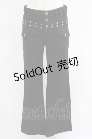 画像: BPN / スタッズパンツ  黒 H-25-07-04-024-GO-PA-KB-ZH