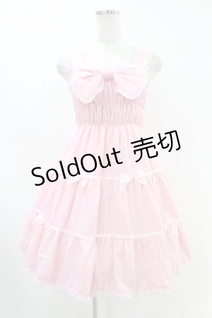 画像: Cream Doll / シャーリングジャンパースカート M ピンク H-25-07-05-1033-0-OP-NS-ZH