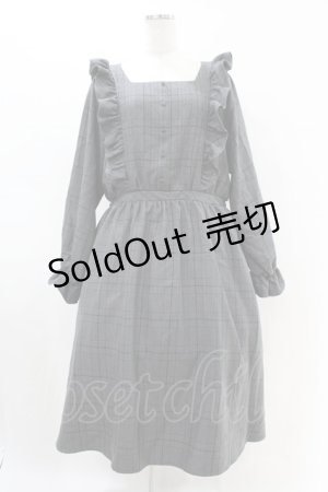 画像: m petit by misako / チェック長袖ワンピース 3L グレー H-25-07-05-1037-LO-OP-NS-ZH