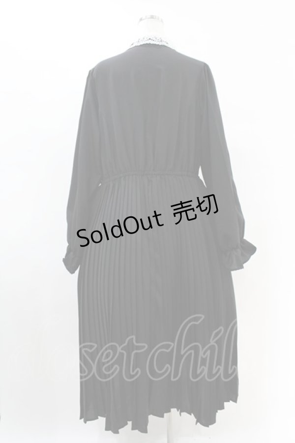 画像2: m petit by misako / レース襟プリーツワンピース 3L ブラック H-25-07-05-1038-LO-OP-NS-ZH (2)