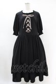 画像1: m petit by misako / AMレースアップワンピース 4L ブラック H-25-07-05-1040-LO-OP-NS-ZH (1)