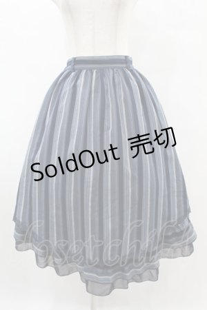 画像: axes femme / マルチストライプイレヘムスカート M ネイビー H-25-07-05-1048-AX-SK-NS-ZH