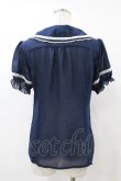 画像2: axes femme POETIQUE / ダブルカラーシフォンブラウス M ネイビー H-25-07-05-1058-AX-BL-NS-ZH (2)