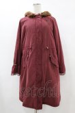 画像1: axes femme / フロント刺繍モッズコート M ワイン H-25-07-05-1062-AX-CO-NS-ZT-C051 (1)
