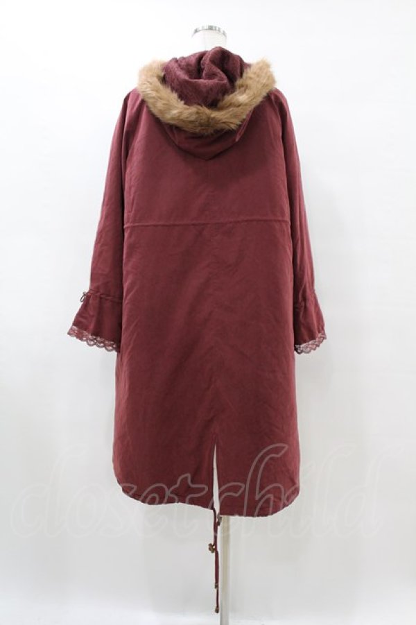 画像2: axes femme / フロント刺繍モッズコート M ワイン H-25-07-05-1062-AX-CO-NS-ZT-C051 (2)