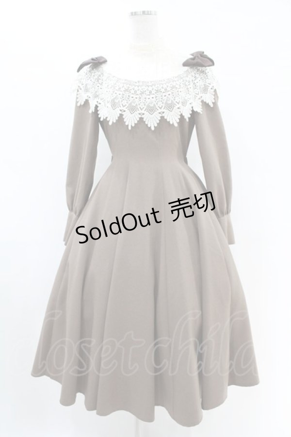 画像1: Innocent World / リボンレースワンピース M モカ×生成/Mocha×Beige H-25-07-05-1027-IW-OP-NS-ZH (1)