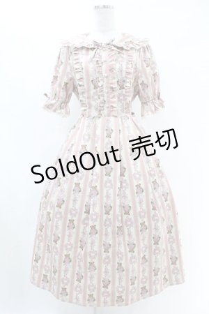 画像: axes femme kawaii / RosyBear柄ワンピース M アイボリー H-25-07-05-1029-AX-OP-NS-ZH