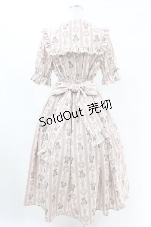 画像2: axes femme kawaii / RosyBear柄ワンピース M アイボリー H-25-07-05-1029-AX-OP-NS-ZH (2)