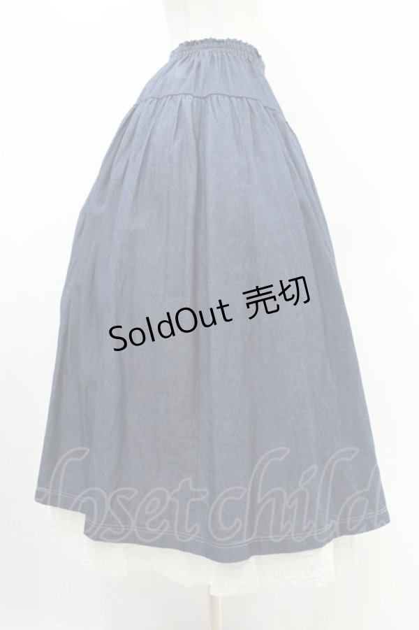 画像3: PINK HOUSE / 裾フリルロングスカート Free ブルー H-25-07-05-1031-LO-SK-NS-ZH (3)
