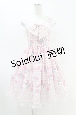 画像: Advertising Balloon (Sanrio Collaboration) / マイメロディプリントピンクちょう結びチェック柄ジャンパースカート S ピンク H-25-07-05-1032-0-OP-NS-ZH